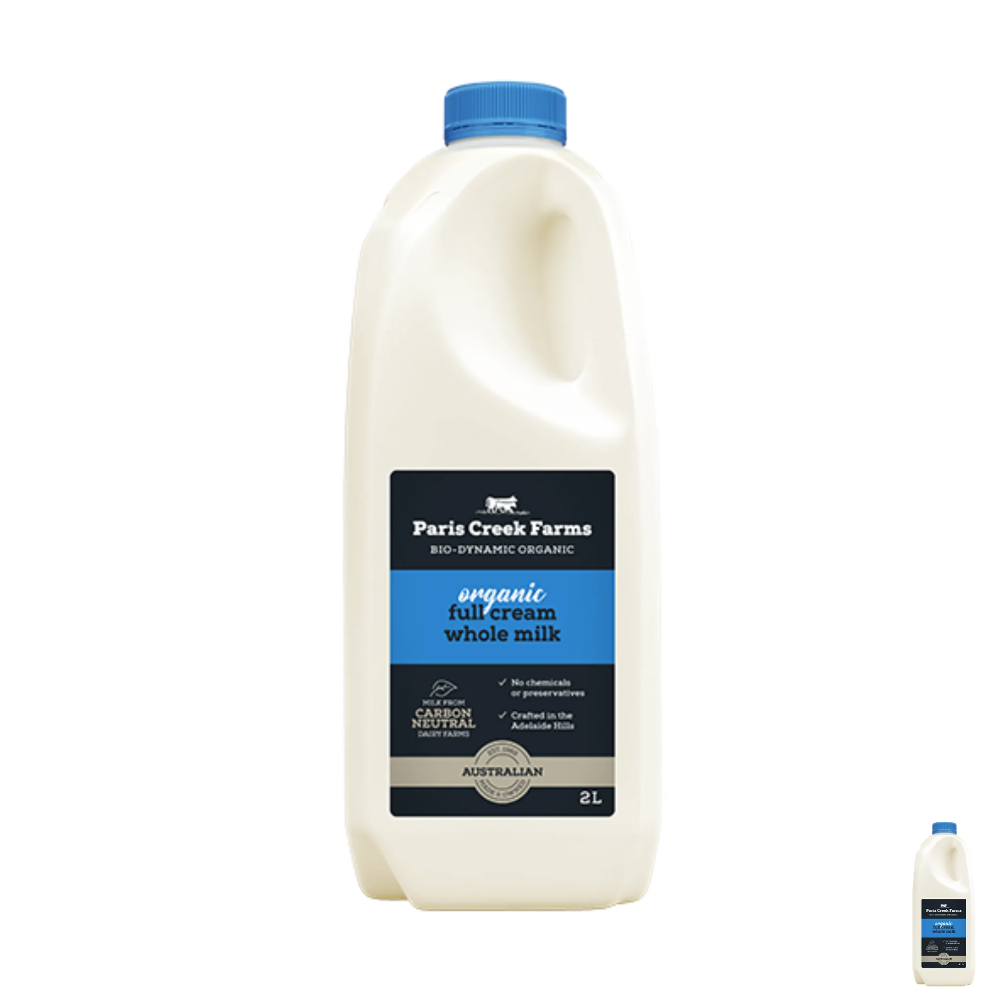 Bio-dynamic full cream whole milk 2L
