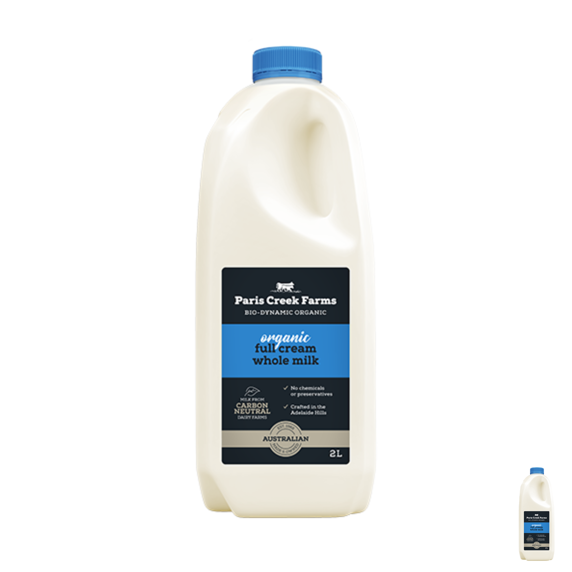 Bio-dynamic full cream whole milk 2L